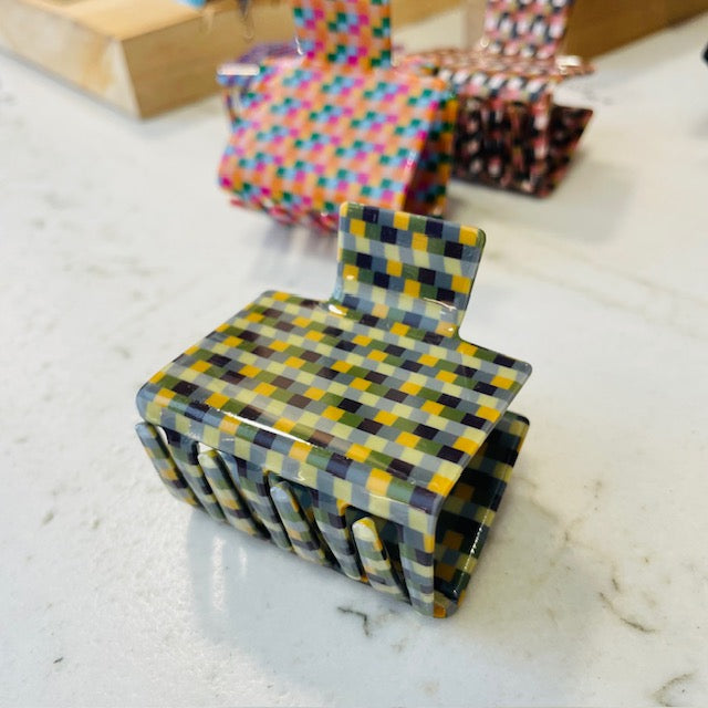 Pince cheveux à carreaux NOI