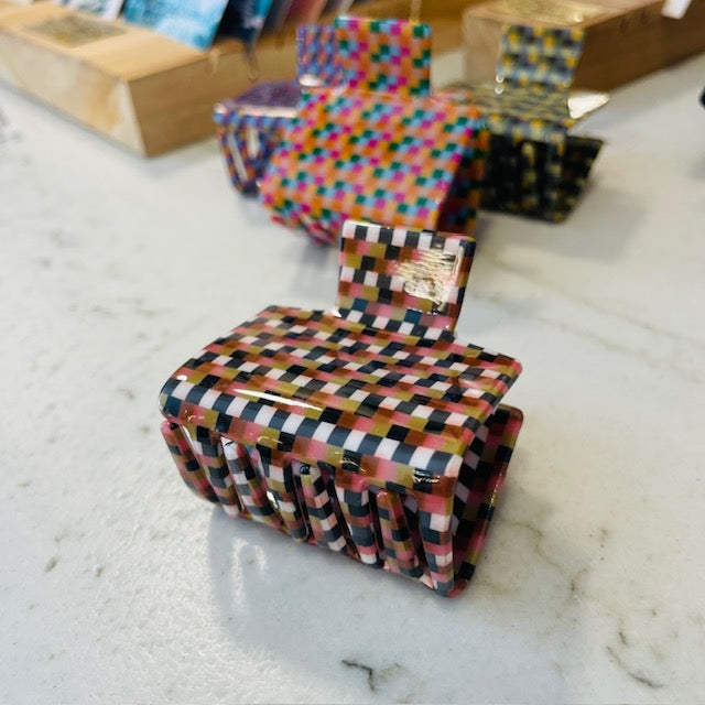 Pince cheveux à carreaux NOI