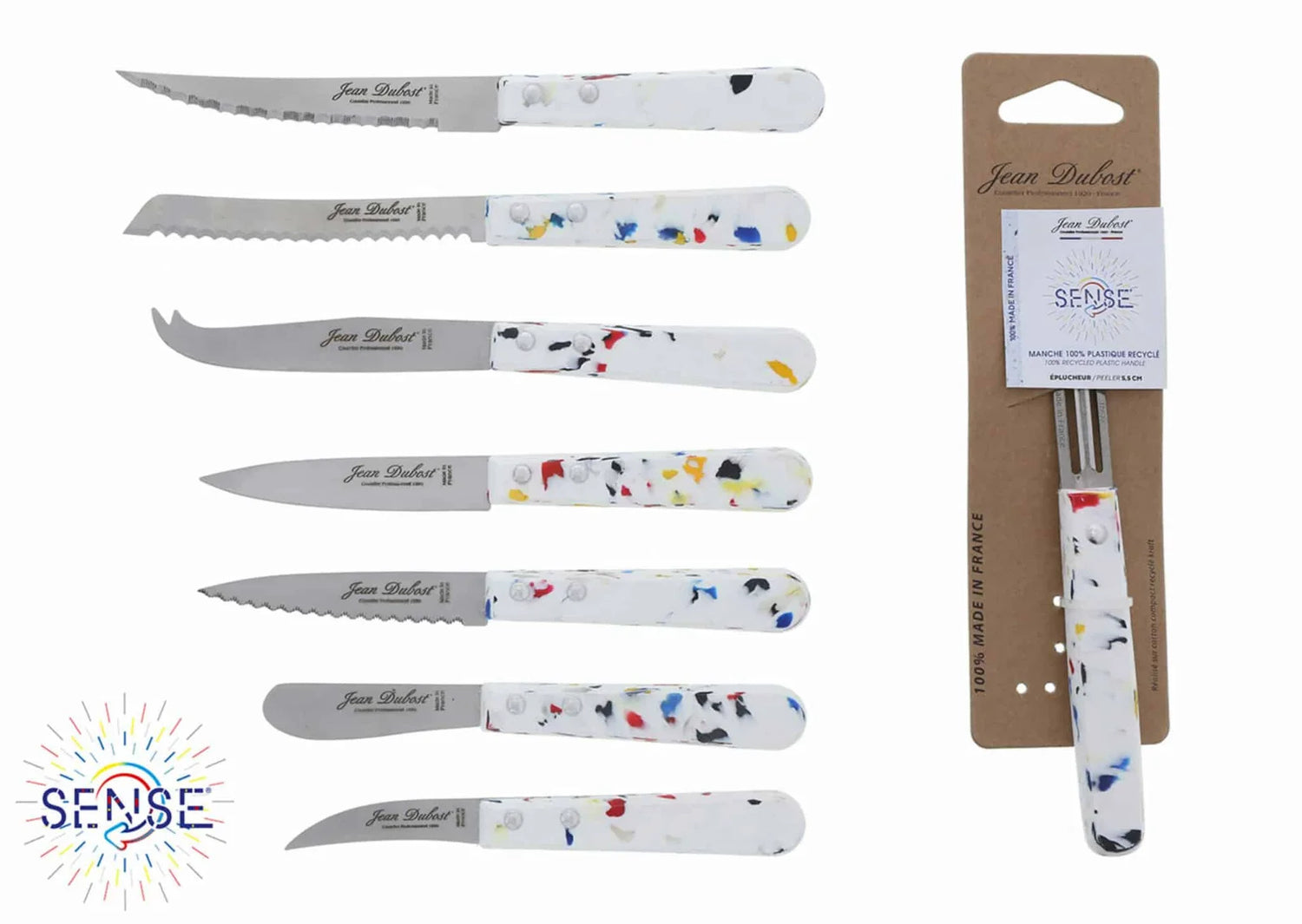 Couteau à fromage / tartineur / légume manche plastique recyclé JEA