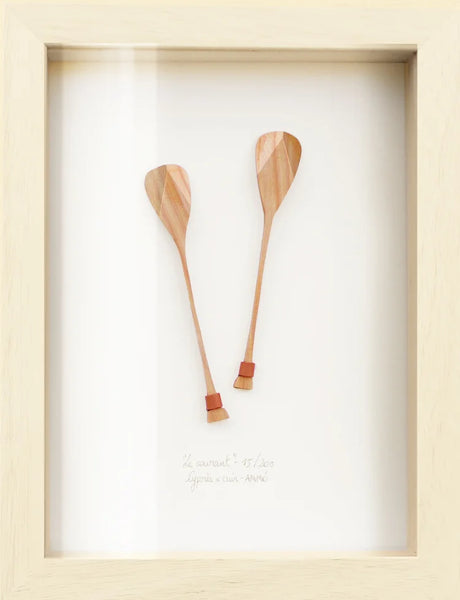 Cadre objet salé cabinet de curiosité en bois artisanal AMM