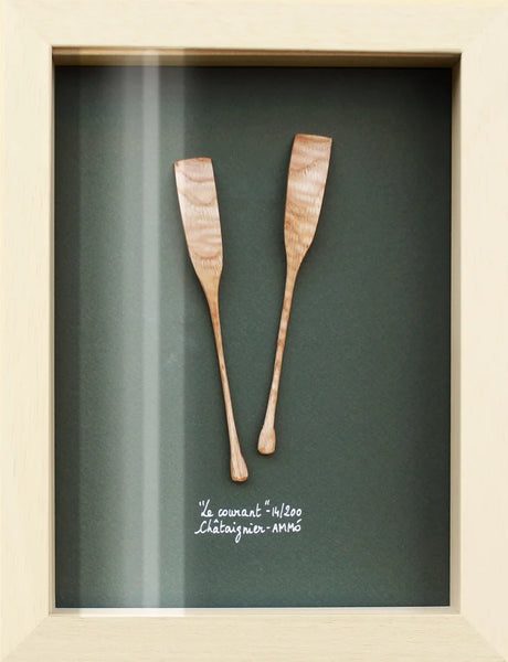 Cadre objet salé cabinet de curiosité en bois artisanal AMM