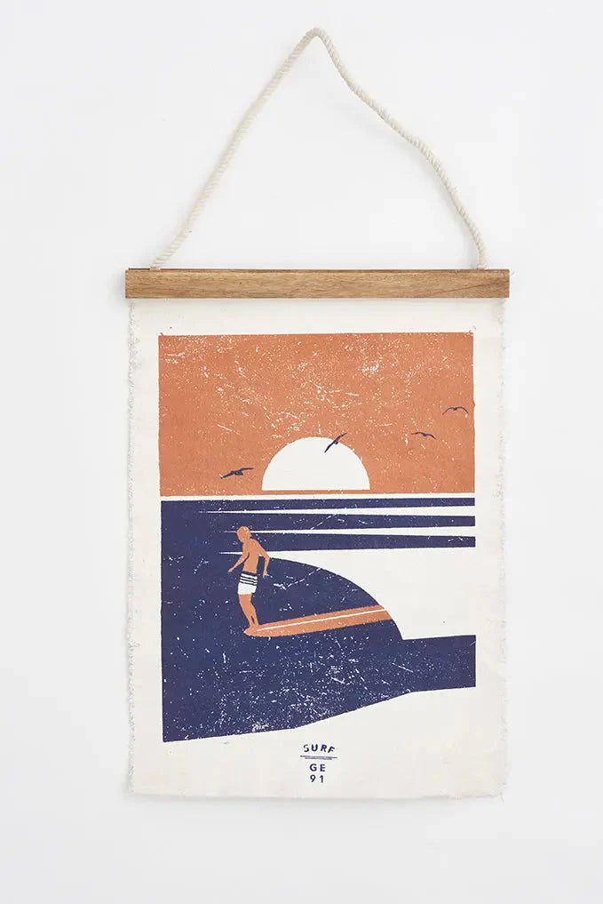 Toile à suspendre paysage de surf en couleur BAT
