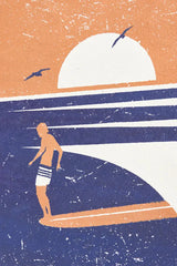 Toile à suspendre paysage de surf en couleur BAT