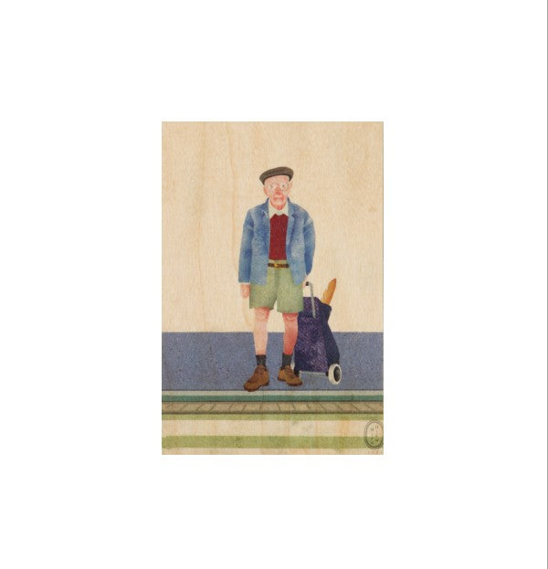 Carte postale en bois WOO