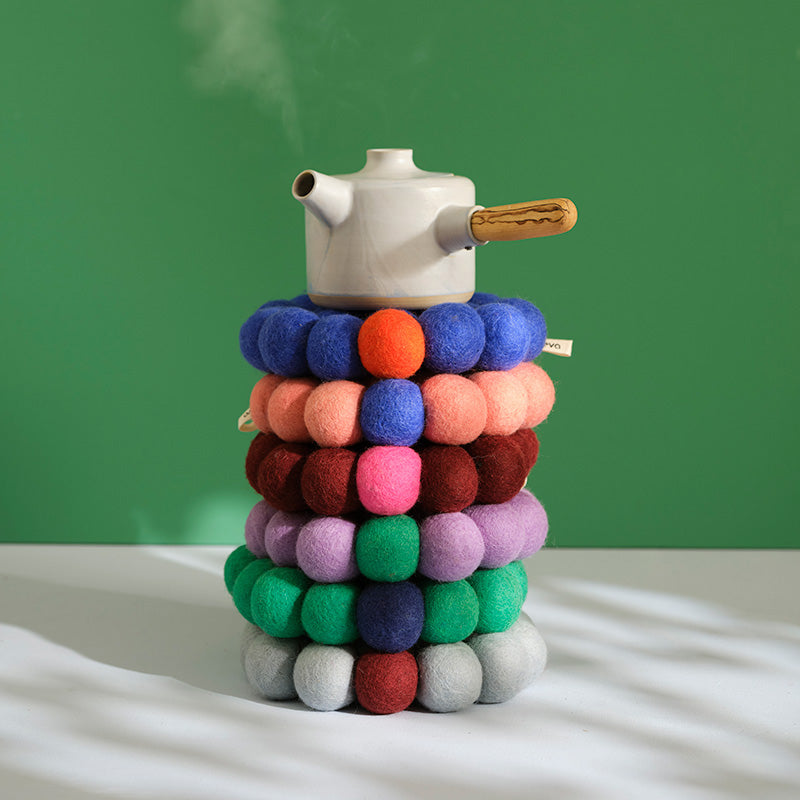 Dessous de plat laine grosses boules AVE