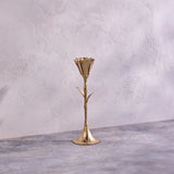 Bougeoir floral doré BEH