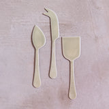 Set de 3 couverts à fromage émaillés et taupe ou émaillés vert clair EASTON BEH
