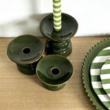 Bougeoir kaki céramique OPJ