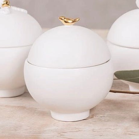 Boîte oiseau porcelaine et or RAD