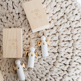 Ange ou cœur porte bonheur et boite en bois RAD