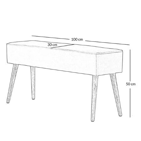 Banc popy  velours côtelé ou lisse ZAG