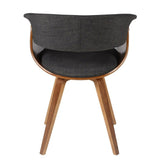 Fauteuil tissus gris et noyer ZAG