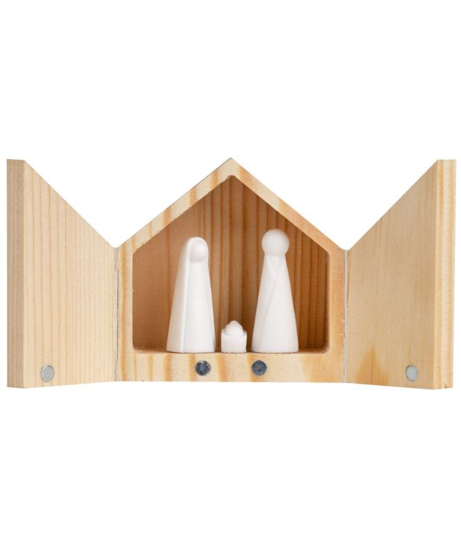 Crèche miniature  porcelaine et bois RAD