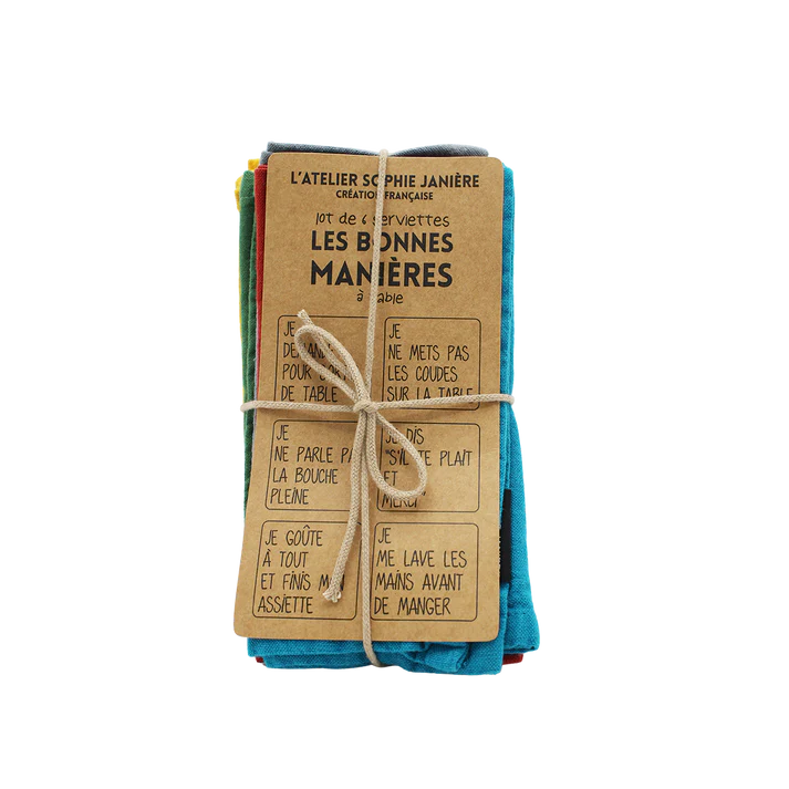 Lot de 6 serviettes coton 40X40 JAN