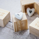 Ange ou cœur porte bonheur et boite en bois RAD