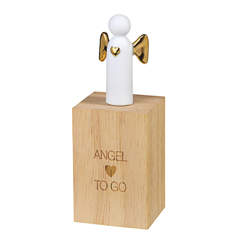 Ange ou cœur porte bonheur et boite en bois RAD
