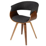 Fauteuil tissus gris et noyer ZAG