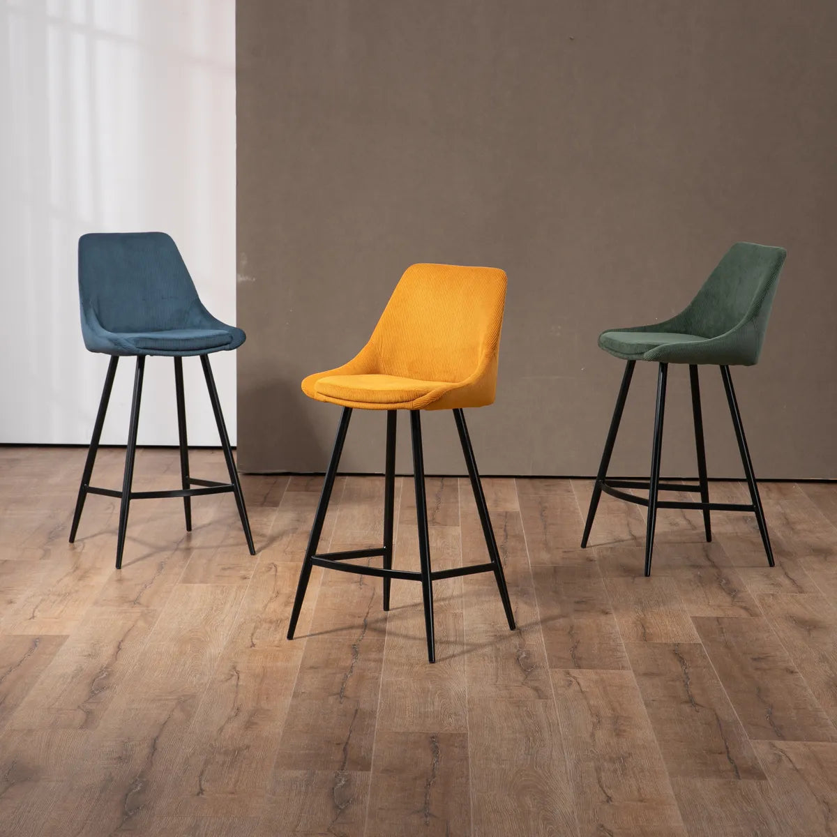 Chaise haute snack bari velours noir ZAG