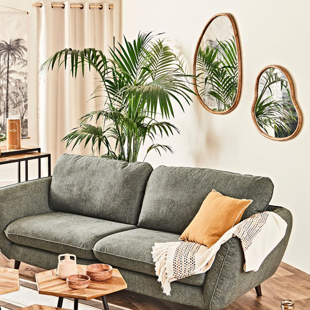 Miroir géant organique bois hervea 93X97 SEM