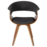 Fauteuil tissus gris et noyer ZAG