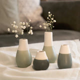 Set de 4 soliflores porcelaine vert ou terracotta  RAD