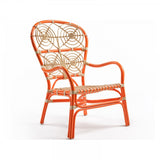 Fauteuil rotin orange MANU