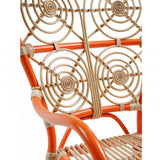 Fauteuil rotin orange MANU