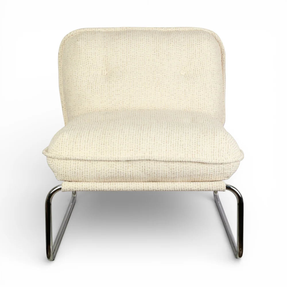 Fauteuil rouge et tube chrome CIRRUS ZAG