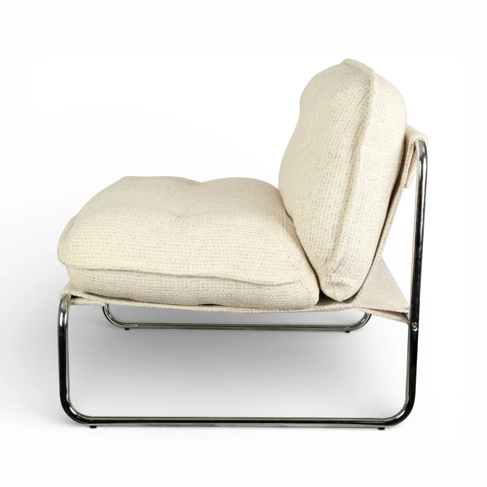 Fauteuil rouge et tube chrome CIRRUS ZAG