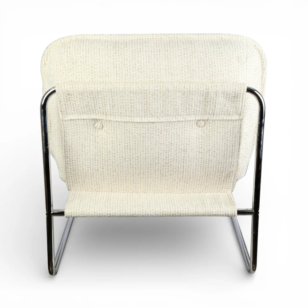 Fauteuil rouge et tube chrome CIRRUS ZAG