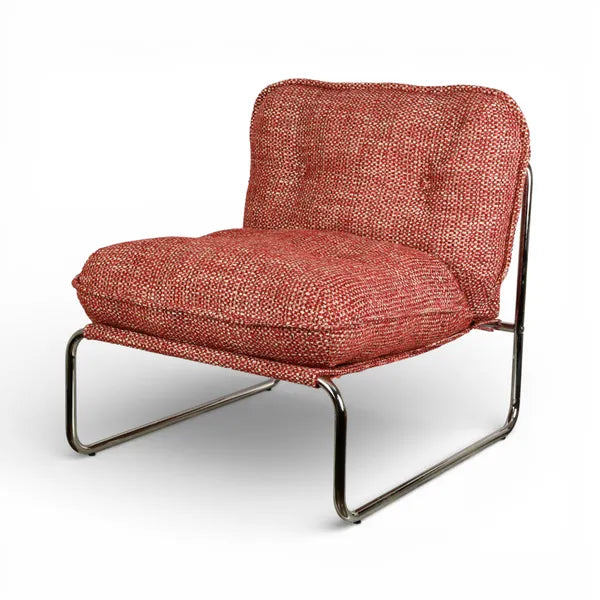 Fauteuil rouge et tube chrome CIRRUS ZAG