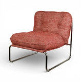 Fauteuil rouge et tube chrome CIRRUS ZAG