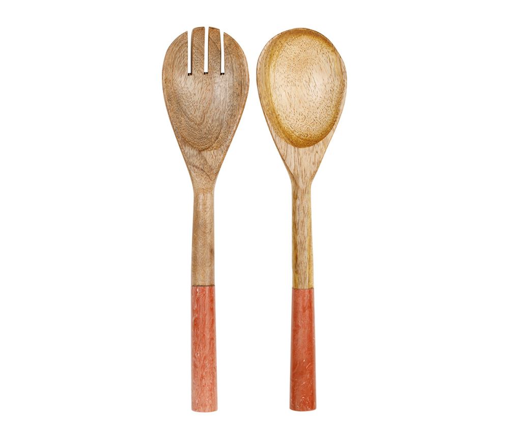 Couverts à salade bois/marbre  SEM