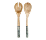Couverts à salade bois/marbre  SEM