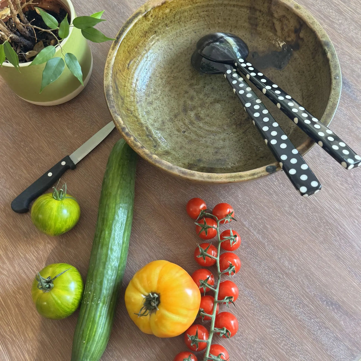 Couverts à salade en corne de zébu PAS