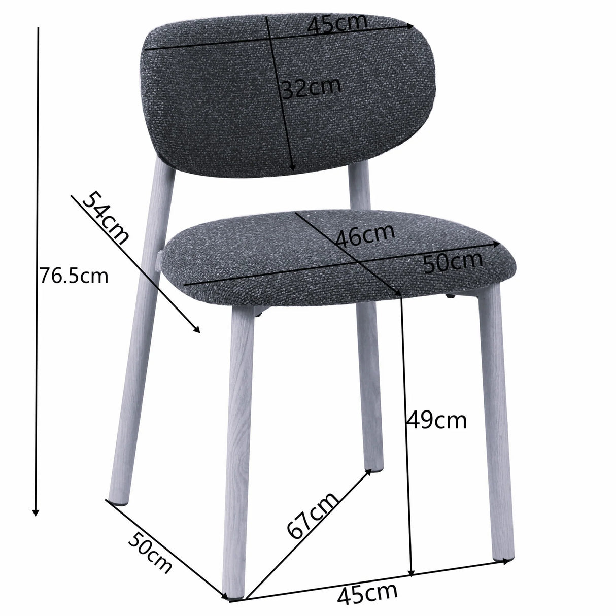 Chaise LADA assise gris clair ZAG