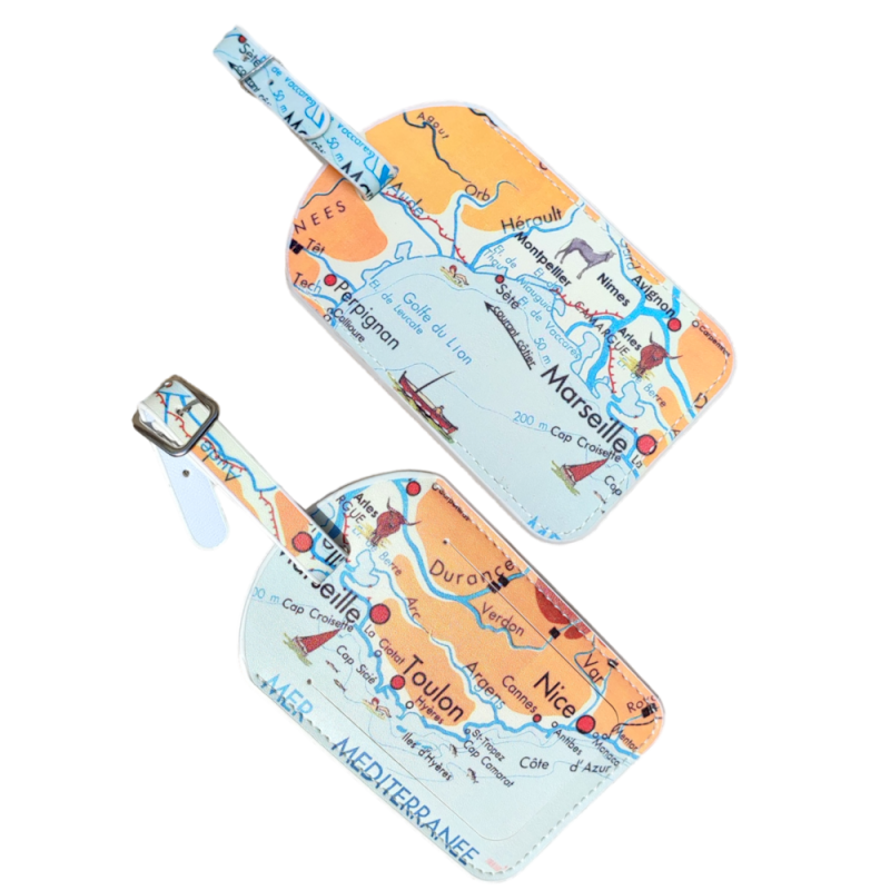 Etiquette de voyage carte géographique ZAR