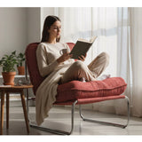 Fauteuil rouge et tube chrome CIRRUS ZAG