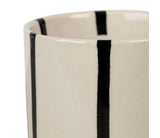 Tasse à thé grès rayé écru brun et noir SEM