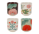 Set de 4 petites tasses fleurs SEM