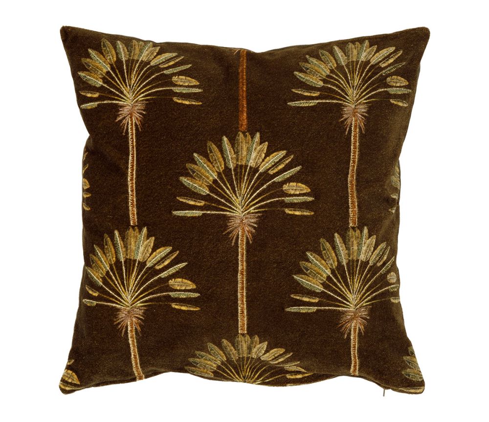 Coussin brodé palmier COT