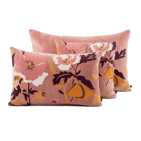 Coussin BRISTOL fleurs brodée carré 45x45cm HAO
