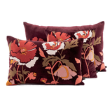 Coussin BRISTOL fleurs brodée carré 45x45cm HAO