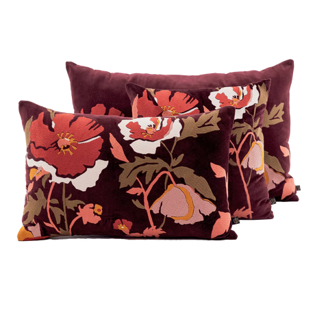 Coussin BRISTOL fleurs brodée carré 45x45cm HAO