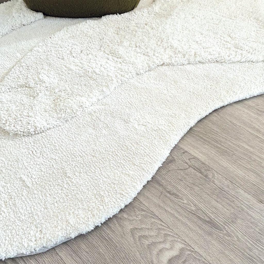 Tapis forme organique blanc OPJ