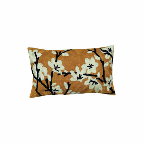 Coussin brodé fleurs ou oiseau OPJ