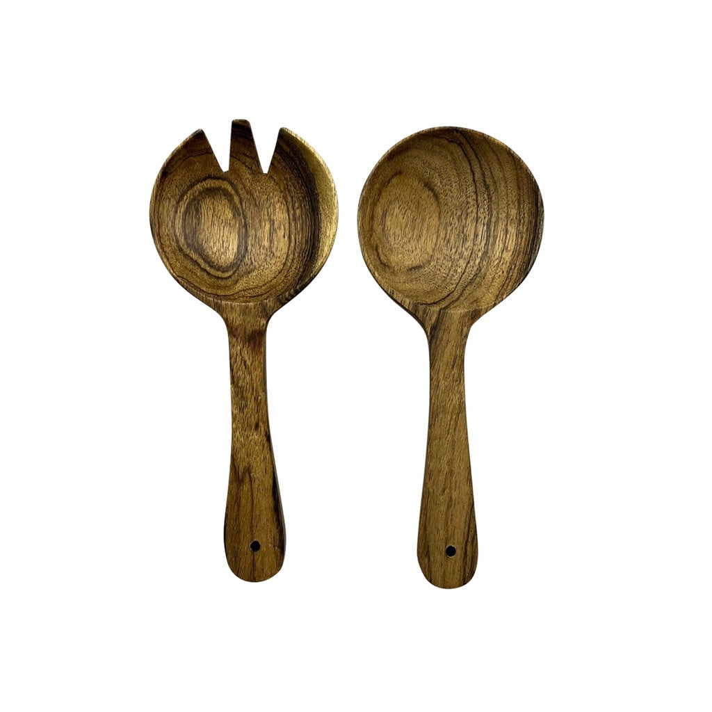 Couverts à salade ronds en bois OPJ