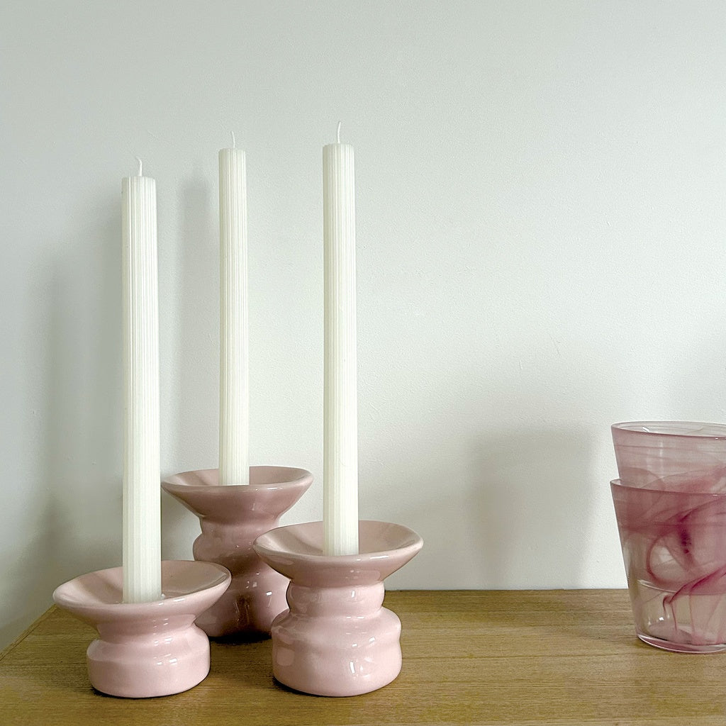 Bougies blanches striées par 4 OPJ