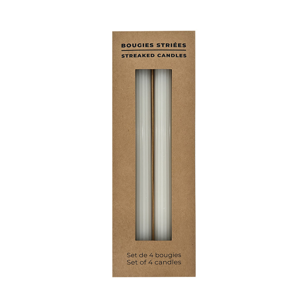 Bougies blanches striées par 4 OPJ