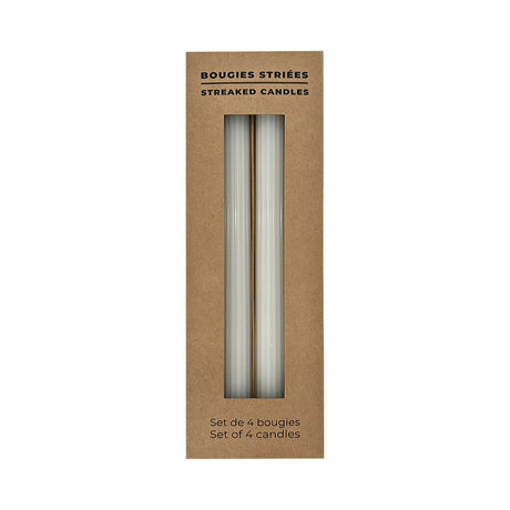 Bougies blanches striées par 4 OPJ